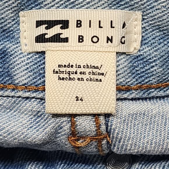 Billabong High Rise Shorts Denim Distressed Size 24 - Picture 5 of 12
